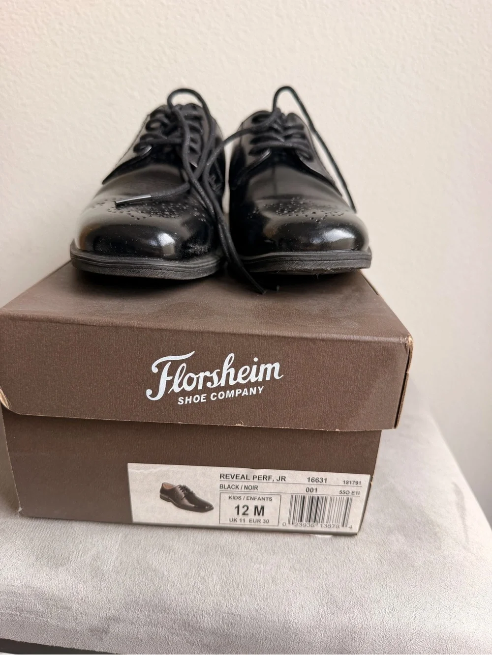 Boys  Black Leather Dress Oxfords